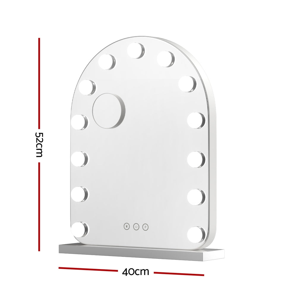 Embellir Makeup Mirror 40x50cm Dressing Vanity LED Bulb Light with 5x Magnification White Arch MM-E-FRAMELS-4050LED-AR