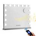 Embellir Bluetooth Makeup Mirror 58x46cm Hollywood Vanity with LED Light Wall MM-E-FRAMELS-5846-GS-BT