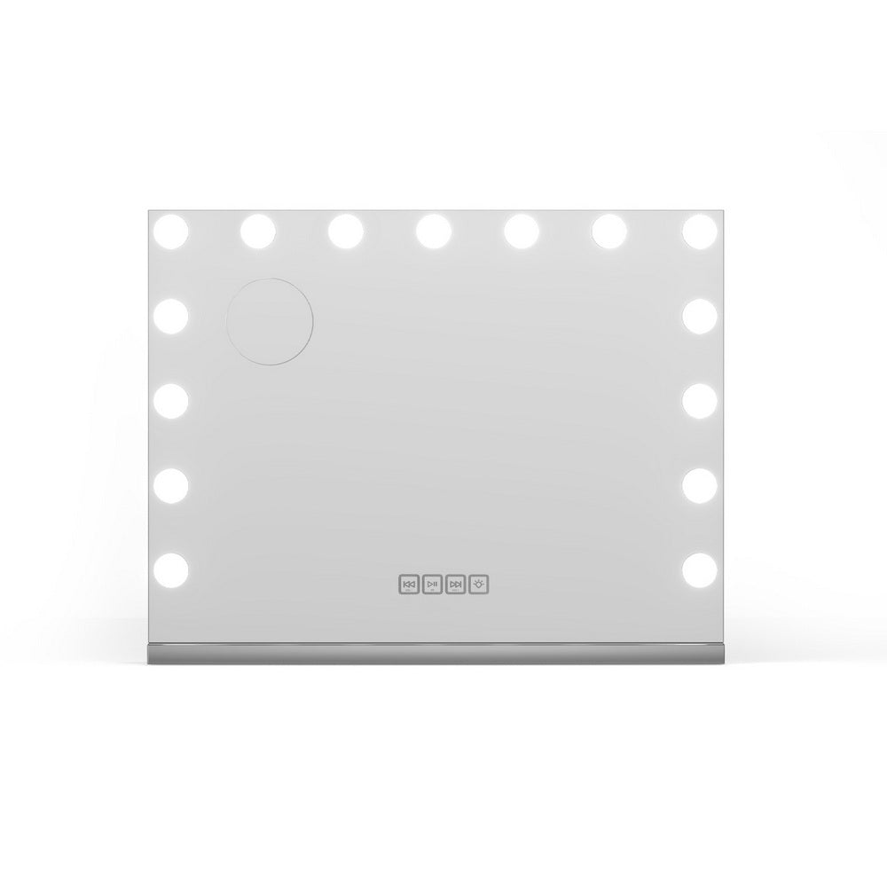 Embellir Bluetooth Makeup Mirror 58x46cm Hollywood Vanity with LED Light Wall MM-E-FRAMELS-5846-GS-BT