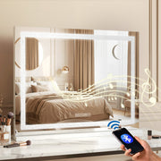 Embellir Bluetooth Makeup Mirror 58x46cm Hollywood Vanity with LED Light Crystal MM-E-FRAMELS-5846LED-GS-BT