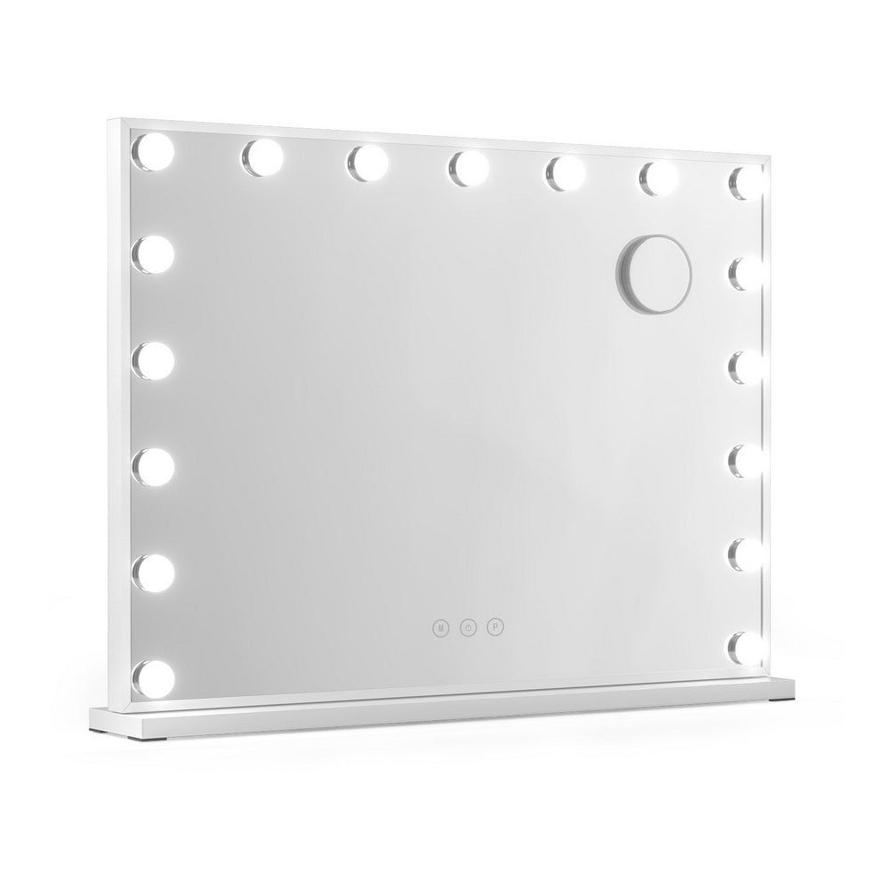 Embellir Makeup Mirror 80x58cm Hollywood Vanity with LED Light Tabletop Wall MM-E-FRAMELS-5880-WH