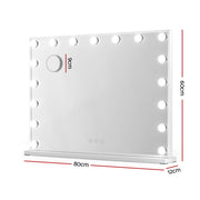 Embellir Makeup Mirror 80x58cm Hollywood Vanity with LED Light Tabletop Wall MM-E-FRAMELS-5880-WH