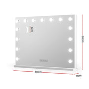 Embellir Bluetooth Makeup Mirror 80x58cm Hollywood Vanity with LED Light Wall MM-E-FRAMELS-5880-WH-BT
