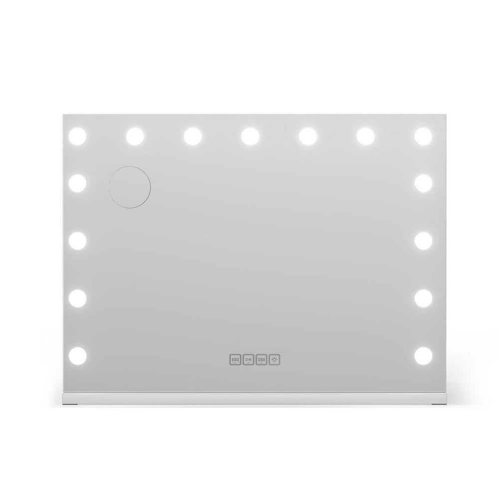 Embellir Bluetooth Makeup Mirror 80x58cm Hollywood Vanity with LED Light Wall MM-E-FRAMELS-5880-WH-BT
