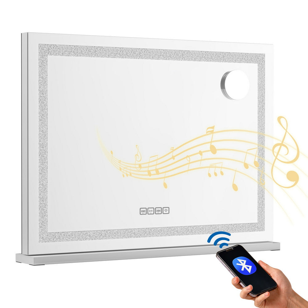 Embellir Bluetooth Makeup Mirror 80x58cm Hollywood Vanity with LED Light Crystal MM-E-FRAMELS-5880LED-GS-BT
