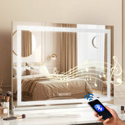 Embellir Bluetooth Makeup Mirror 80x58cm Hollywood Vanity with LED Light Crystal MM-E-FRAMELS-5880LED-GS-BT