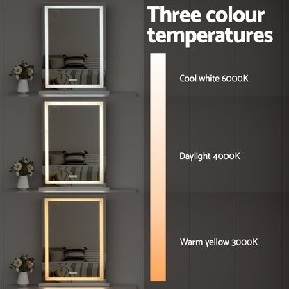 Embellir Bluetooth Makeup Mirror 58x80cm Hollywood Vanity with LED Light Crystal MM-E-FRAMELS-5880LED-VER-BT