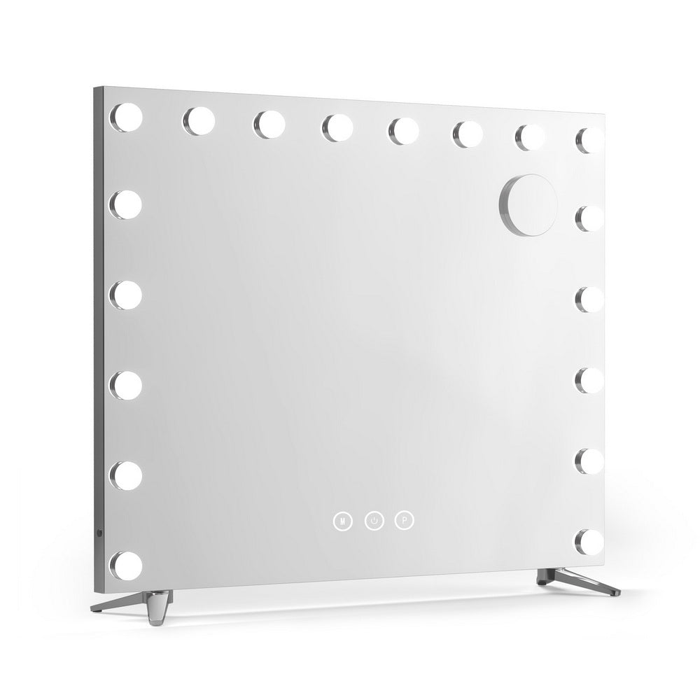80x65cm Embellir Makeup Mirror Hollywood Vanity with LED Light Silver Legs MM-E-FRAMELS-6580LED-GS