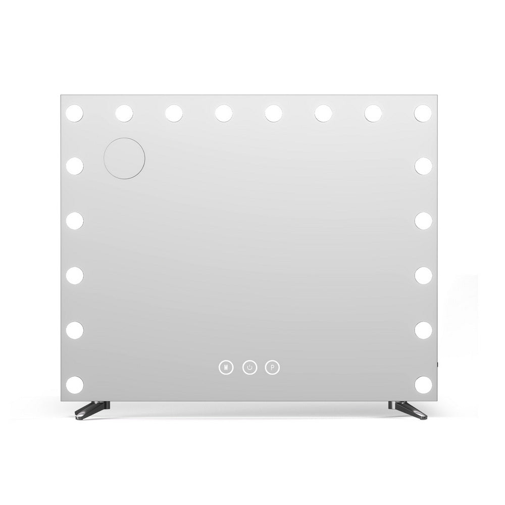 80x65cm Embellir Makeup Mirror Hollywood Vanity with LED Light Silver Legs MM-E-FRAMELS-6580LED-GS