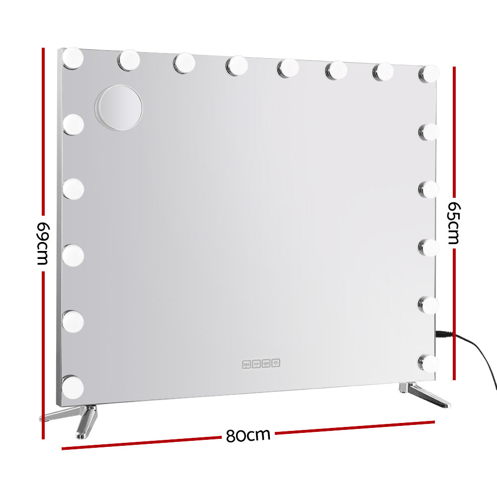 Embellir Bluetooth Makeup Mirror 80x65cm Hollywood Vanity with LED Light Wall MM-E-FRAMELS-6580LED-GS-BT