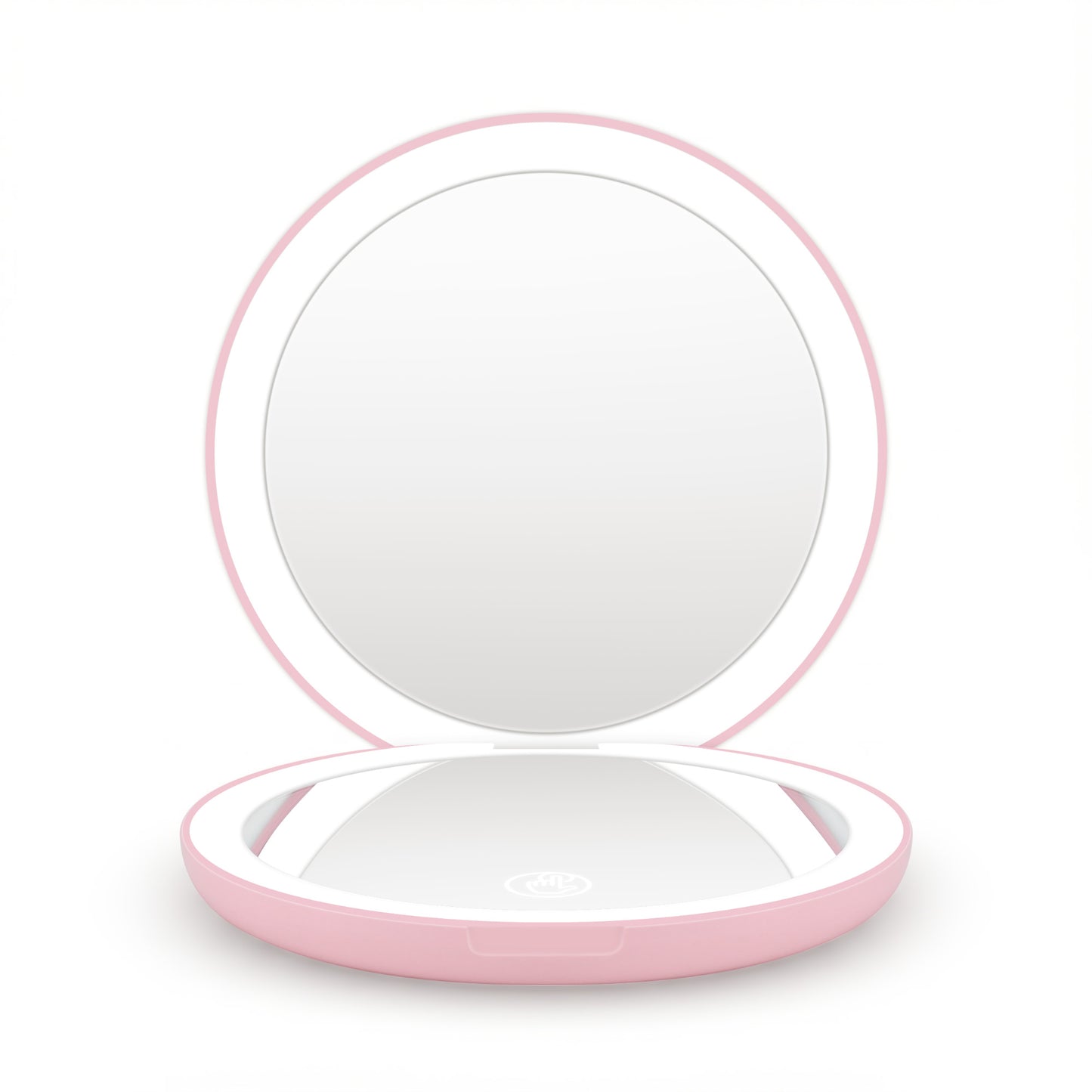 Embellir LED Compact Mirror Lighted Travel Makeup Mirror Pocket-Sized 1x 10x Magnification Round Pink MM-E-PORT-10X-ROLED-PK