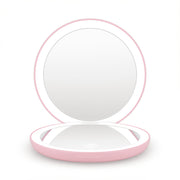 Embellir LED Compact Mirror Lighted Travel Makeup Mirror Pocket-Sized 1x 10x Magnification Round Pink MM-E-PORT-10X-ROLED-PK