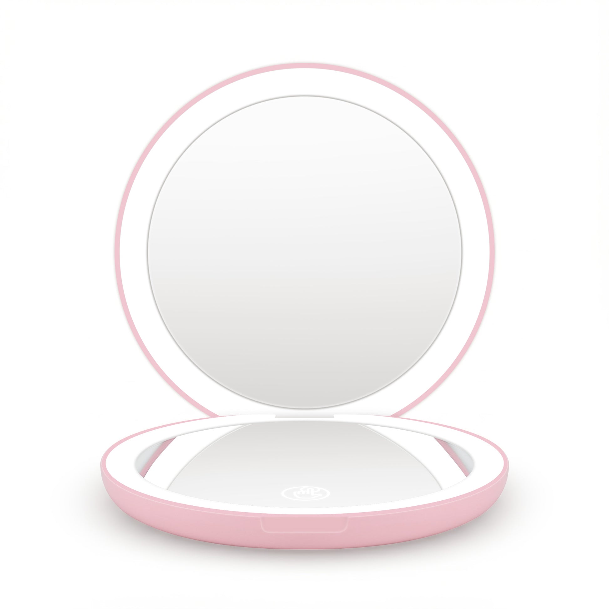 Embellir LED Compact Mirror Lighted Travel Makeup Mirror Pocket-Sized 1x 10x Magnification Round Pink MM-E-PORT-10X-ROLED-PK