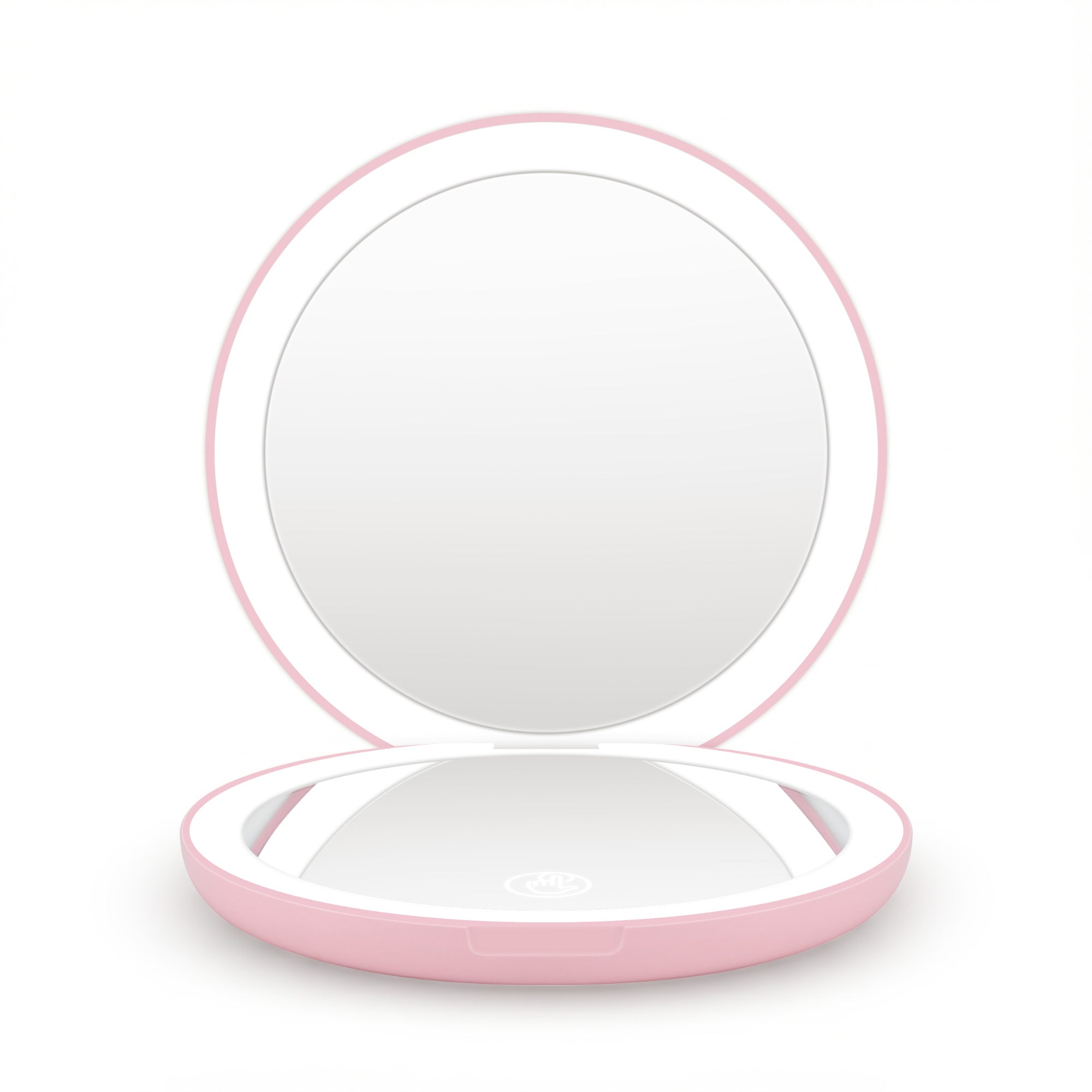 Embellir LED Compact Mirror Lighted Travel Makeup Mirror Pocket-Sized 1x 10x Magnification Round Pink MM-E-PORT-10X-ROLED-PK
