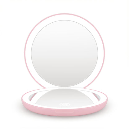 Embellir LED Compact Mirror Lighted Travel Makeup Mirror Pocket-Sized 1x 10x Magnification Round Pink MM-E-PORT-10X-ROLED-PK