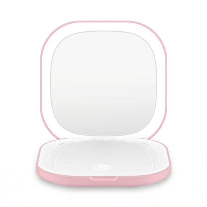 Embellir LED Compact Mirror Lighted Travel Makeup Mirror Pocket-Sized 1x 10x Magnification Square Pink MM-E-PORT-10X-SQLED-PK