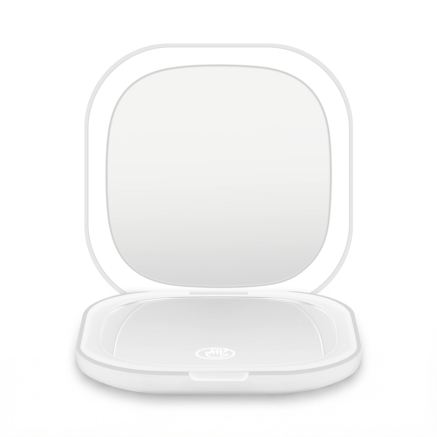 Embellir LED Compact Mirror Lighted Travel Makeup Mirror Pocket-Sized 1x 10x Magnification Square White MM-E-PORT-10X-SQLED-WH