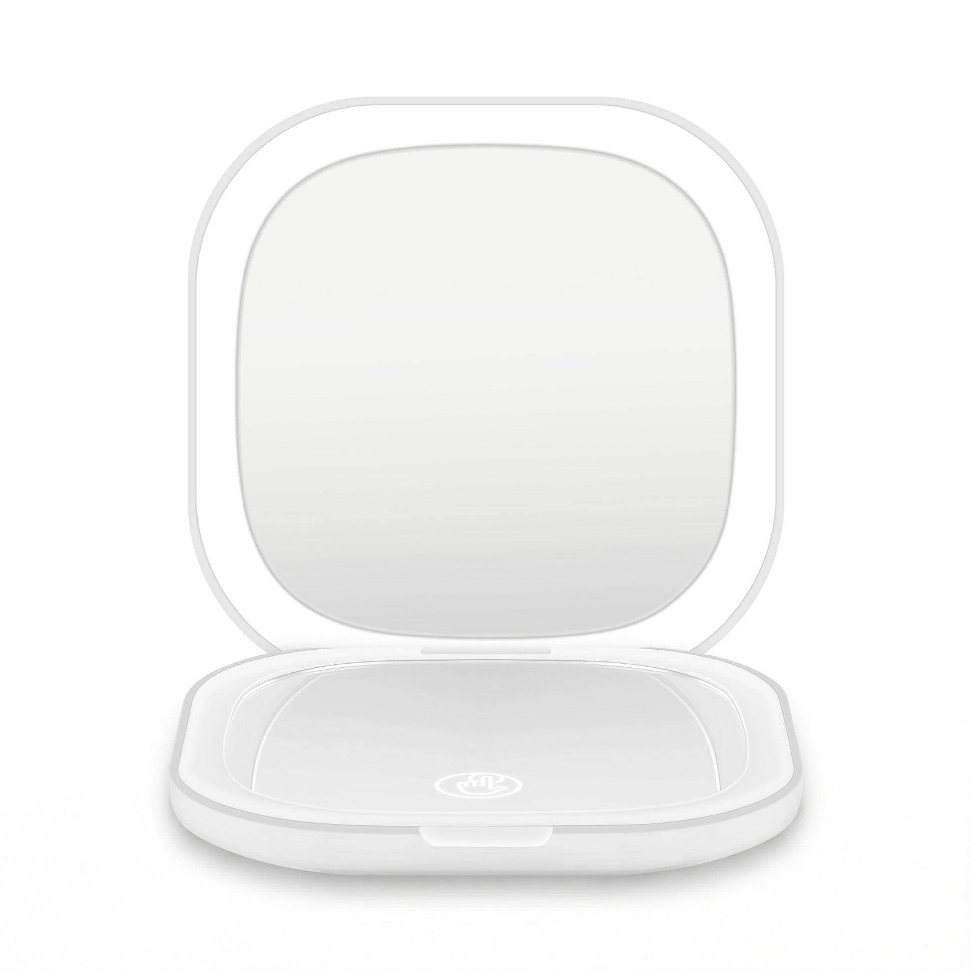 Embellir LED Compact Mirror Lighted Travel Makeup Mirror Pocket-Sized 1x 10x Magnification Square White MM-E-PORT-10X-SQLED-WH