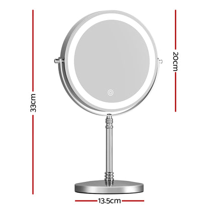 Embellir Makeup Mirror 20x20cm 10X Magnifying with LED Light Rotation Tabletop MM-E-STAND-10X-LED-7IN