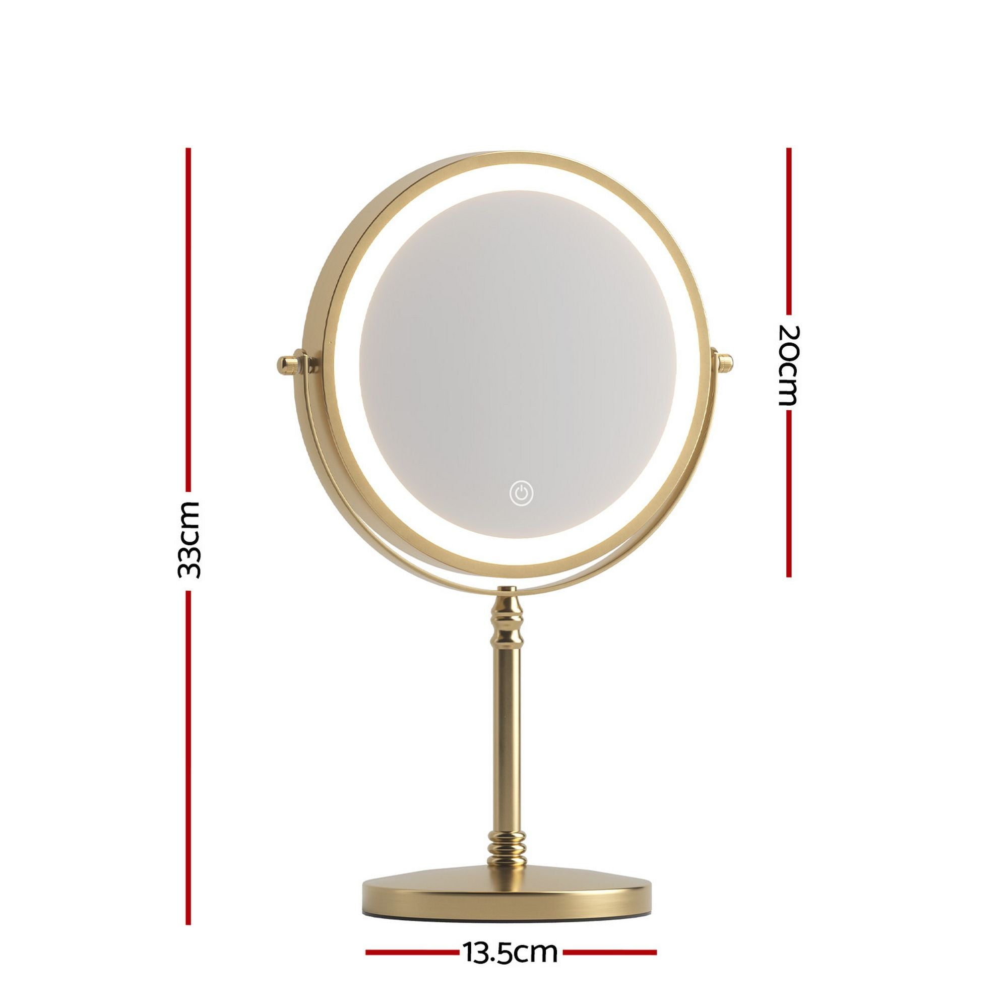 Embellir Lighted Makeup Mirror Rotation 10X Magnifying Double Sided Tabletop Gold MM-E-STAND-10X-LED-7IN-GD