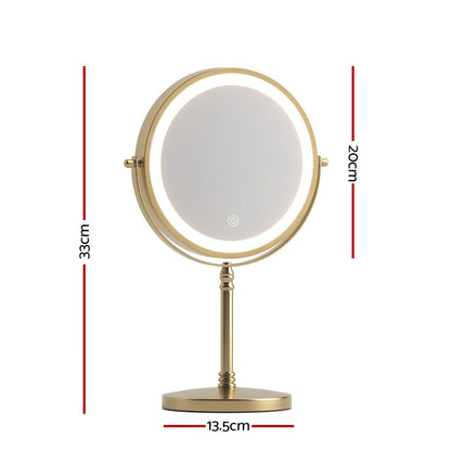 Embellir Lighted Makeup Mirror Rotation 10X Magnifying Double Sided Tabletop Gold MM-E-STAND-10X-LED-7IN-GD