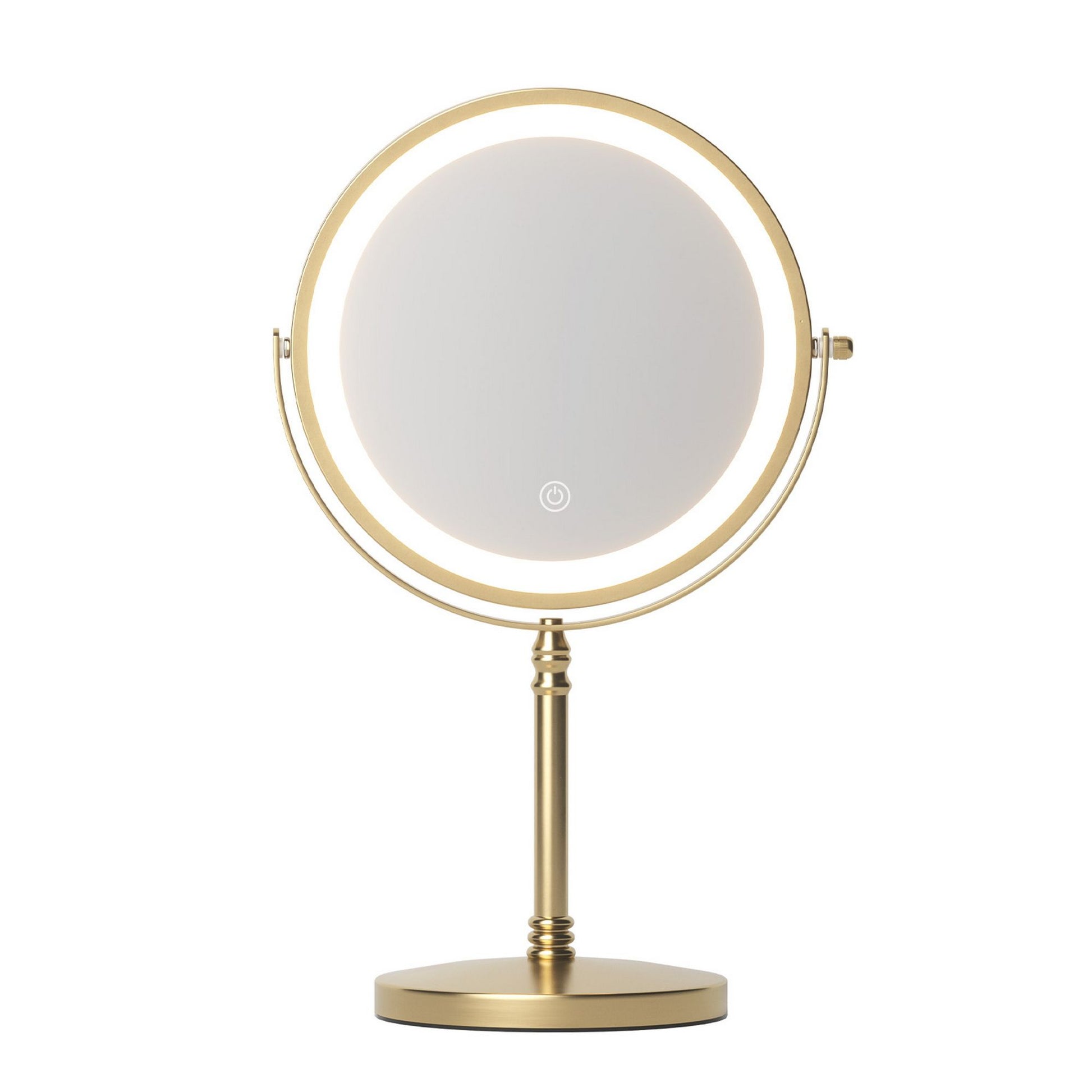 Embellir Lighted Makeup Mirror Rotation 10X Magnifying Double Sided Tabletop Gold MM-E-STAND-10X-LED-7IN-GD