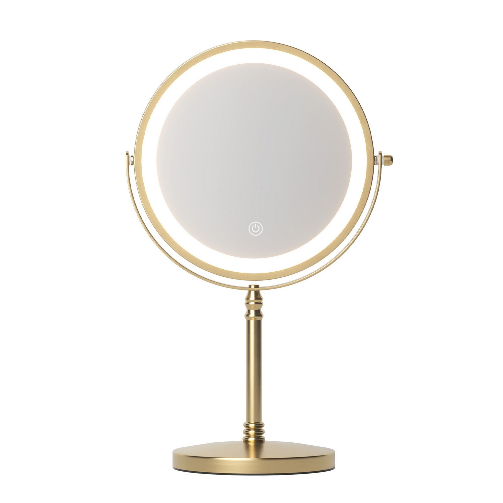 Embellir Lighted Makeup Mirror Rotation 10X Magnifying Double Sided Tabletop Gold MM-E-STAND-10X-LED-7IN-GD