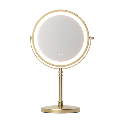 Embellir Lighted Makeup Mirror Rotation 10X Magnifying Double Sided Tabletop Gold MM-E-STAND-10X-LED-7IN-GD