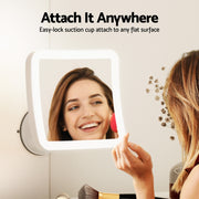 Embellir Makeup Mirror 10X Magnification LED Light Adjustable Rotation Cordless Suction Cup MM-E-STAND-10X-QUAD-WH