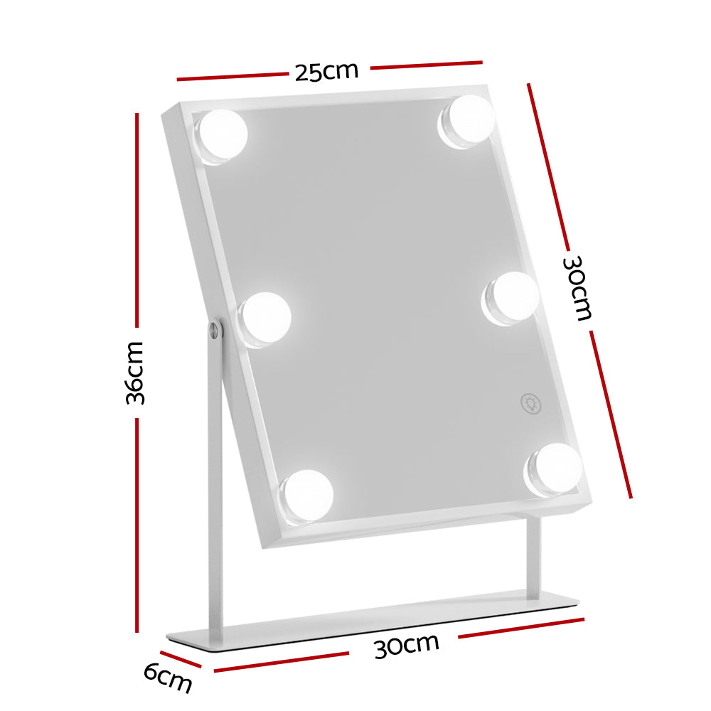 Embellir Bluetooth LED Makeup Mirror Mirrors Lighted Vanity Hollywood 25X30CM MM-E-STAND-2530LED-WH-BT