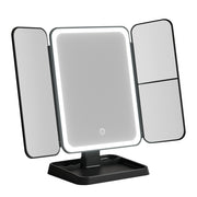 Embellir LED Makeup Mirror Tri-fold Lighted Vanity Mirrors 1X2X3X Magnifications MM-E-TRI-4030LED-BK
