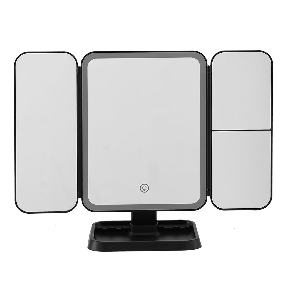 Embellir LED Makeup Mirror Tri-fold Lighted Vanity Mirrors 1X2X3X Magnifications MM-E-TRI-4030LED-BK