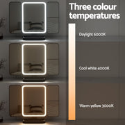 Embellir LED Makeup Mirror Tri-fold Lighted Vanity Mirrors 1X2X3X Magnifications MM-E-TRI-4030LED-BK