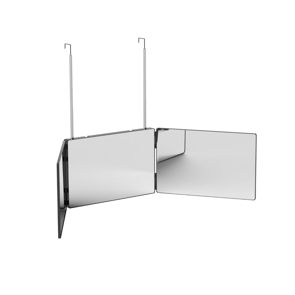 Embellir Trifold Mirror Makeup Portable with Height Adjustable 3 Way Telescoping Hook Hair Cutting Styling MM-E-TRI-9020-BK