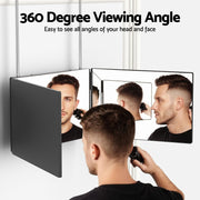 Embellir Trifold Mirror Makeup Portable with Height Adjustable 3 Way Telescoping Hook Hair Cutting Styling MM-E-TRI-9020-BK