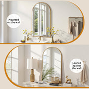 Embellir 86x50cm Arched Wall Mirror Vanity Makeup Home Decor MM-E-WALL-OVAL-GD-5086