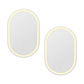 Embellir 2 LED Wall Mirror With Light 50X75CM Bathroom Decor Oval Mirrors Vanity MM-E-WALL-OVAL-LED-5075-X2