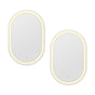 Embellir 2 LED Wall Mirror With Light 50X75CM Bathroom Decor Oval Mirrors Vanity MM-E-WALL-OVAL-LED-5075-X2