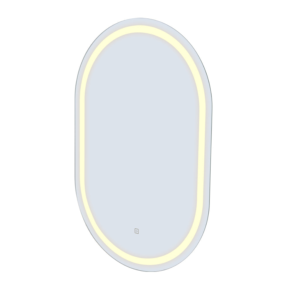 Embellir 2 LED Wall Mirror With Light 50X75CM Bathroom Decor Oval Mirrors Vanity MM-E-WALL-OVAL-LED-5075-X2