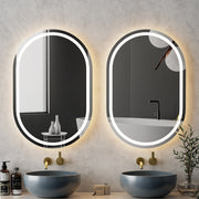 Embellir 2 LED Wall Mirror With Light 50X75CM Bathroom Decor Oval Mirrors Vanity MM-E-WALL-OVAL-LED-5075-X2