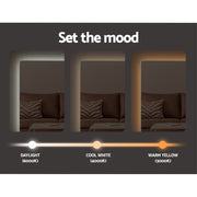 Embellir Wall Mirror 70X50cm with LED Light Bathroom Home Decor Round Rectangle MM-E-WALL-REC-LED-5070