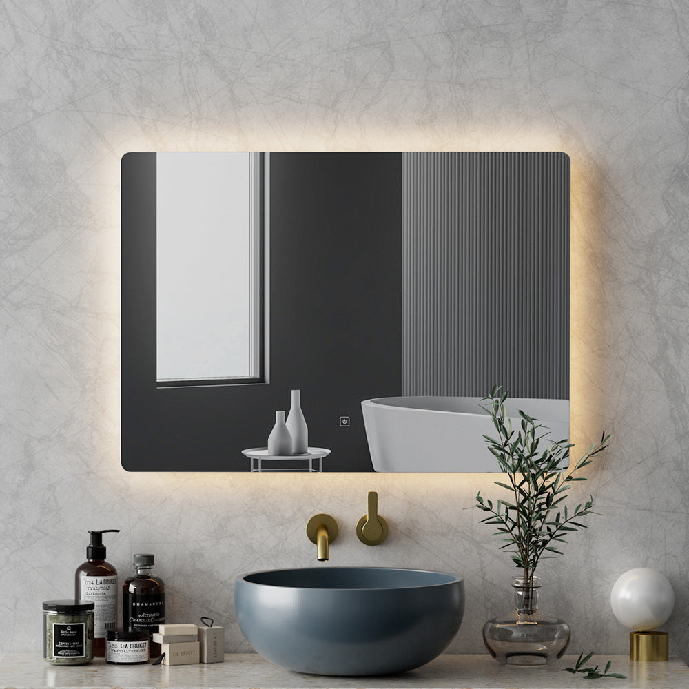 Embellir Wall Mirror 70X50cm with LED Light Bathroom Home Decor Round Rectangle MM-E-WALL-REC-LED-5070