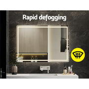 Embellir Wall Mirror 100X70CM with LED Light Bathroom Home Decor Round Rectangle MM-E-WALL-REC-LED-70100