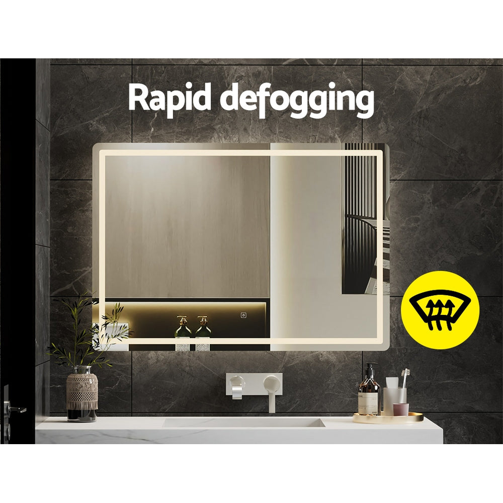 Embellir Wall Mirror 100X70CM with LED Light Bathroom Home Decor Round Rectangle MM-E-WALL-REC-LED-70100
