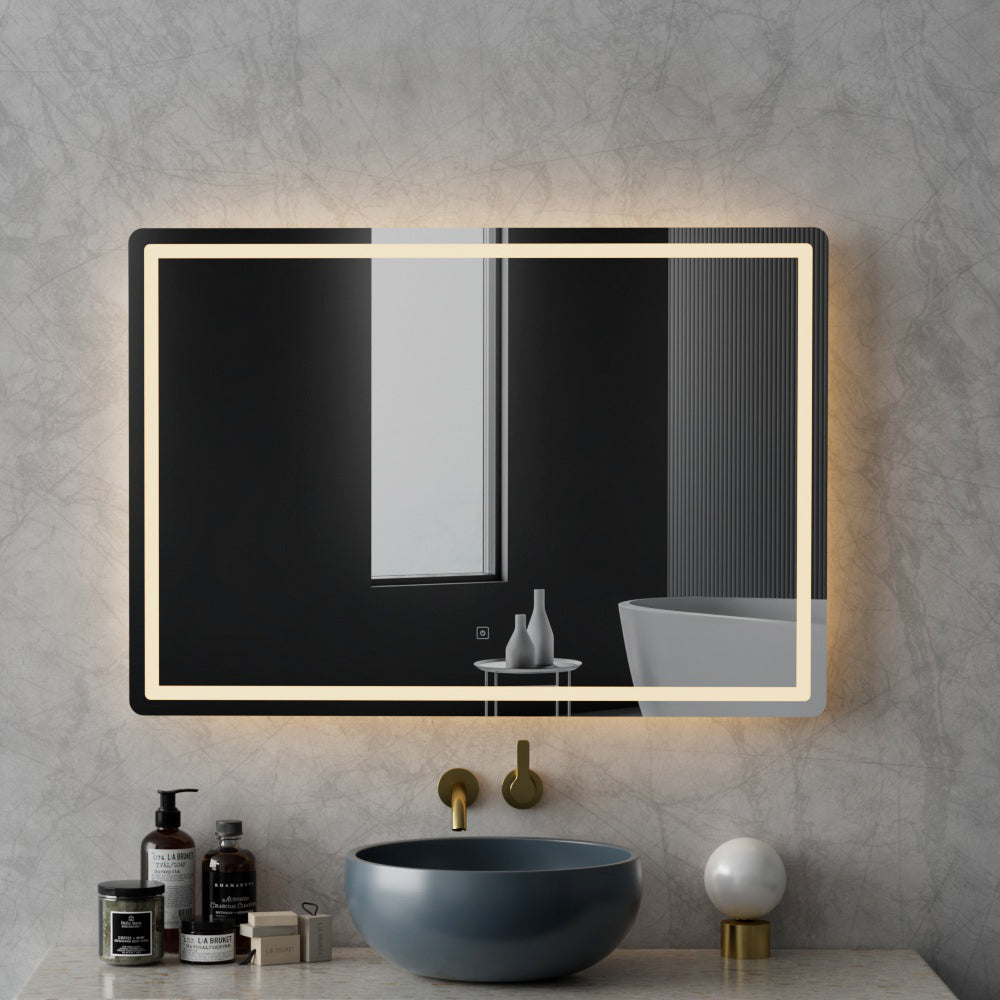 Embellir Wall Mirror 100X70CM with LED Light Bathroom Home Decor Round Rectangle MM-E-WALL-REC-LED-70100