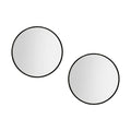 Embellir 2 Wall Mirror Makeup 50cm Home Decor Framed Mirrors Bathroom Round Black MM-E-WALL-ROU-BK-50-X2