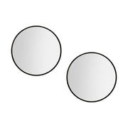 Embellir 2 Wall Mirror Makeup 50cm Home Decor Framed Mirrors Bathroom Round Black MM-E-WALL-ROU-BK-50-X2