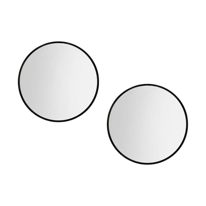 Embellir 2 Wall Mirror Makeup 50cm Home Decor Framed Mirrors Bathroom Round Black MM-E-WALL-ROU-BK-50-X2