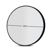 Embellir 2 Wall Mirror Makeup 50cm Home Decor Framed Mirrors Bathroom Round Black MM-E-WALL-ROU-BK-50-X2