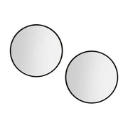 Embellir 2 Wall Mirror Makeup 60cm Home Decor Framed Mirrors Bathroom Round Black MM-E-WALL-ROU-BK-60-X2